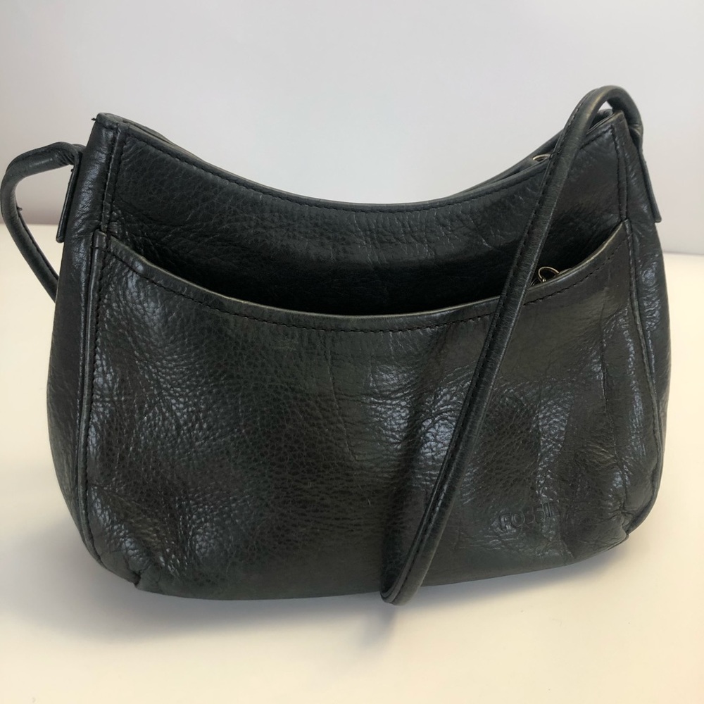 Fossil black leather crossbody